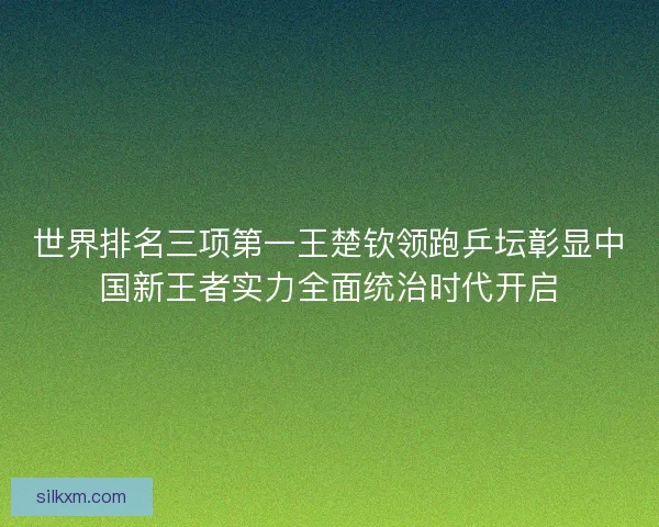 世界排名三项第一王楚钦领跑乒坛彰显中国新王者实力全面统治时代开启