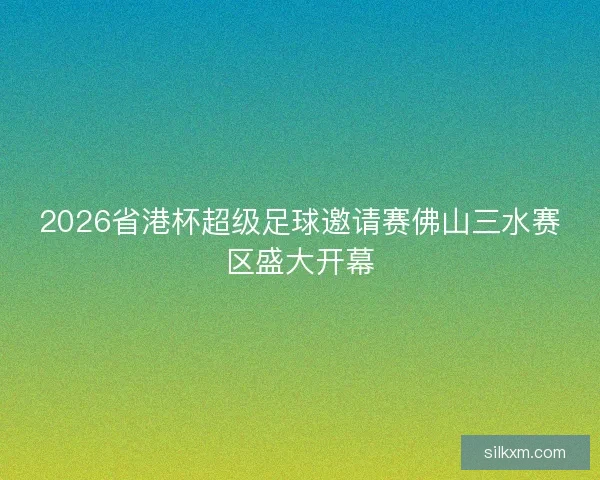 2026省港杯超级足球邀请赛佛山三水赛区盛大开幕
