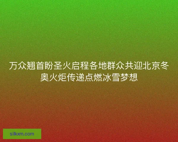 万众翘首盼圣火启程各地群众共迎北京冬奥火炬传递点燃冰雪梦想