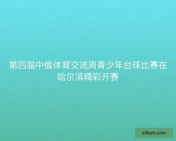第四届中俄体育交流周青少年台球比赛在哈尔滨精彩开赛